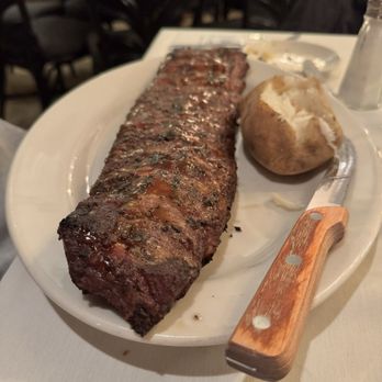 House of Embers Restaurant signature dishes Hickory Smoked Baby Ribs Full Rack
Black Angus NY Strip
Hickory Smoked BBQ Ribs